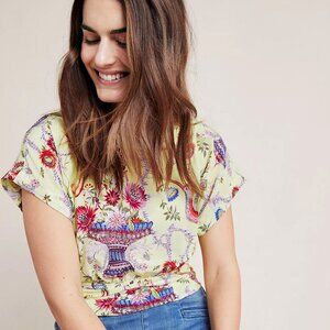 Anthropologie Maeve Garden Silk Blouse
